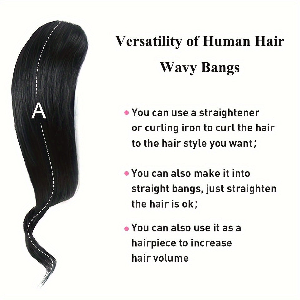 Side Hair Bangs 100% Human Hair Clip In Hair Extensions Elegant For Daily Use Cosplay Party Hair Bangs Valentine Gift - Style: Elegant; Gender: Women; Curl: Body Wave; Hair Material: Human Hair